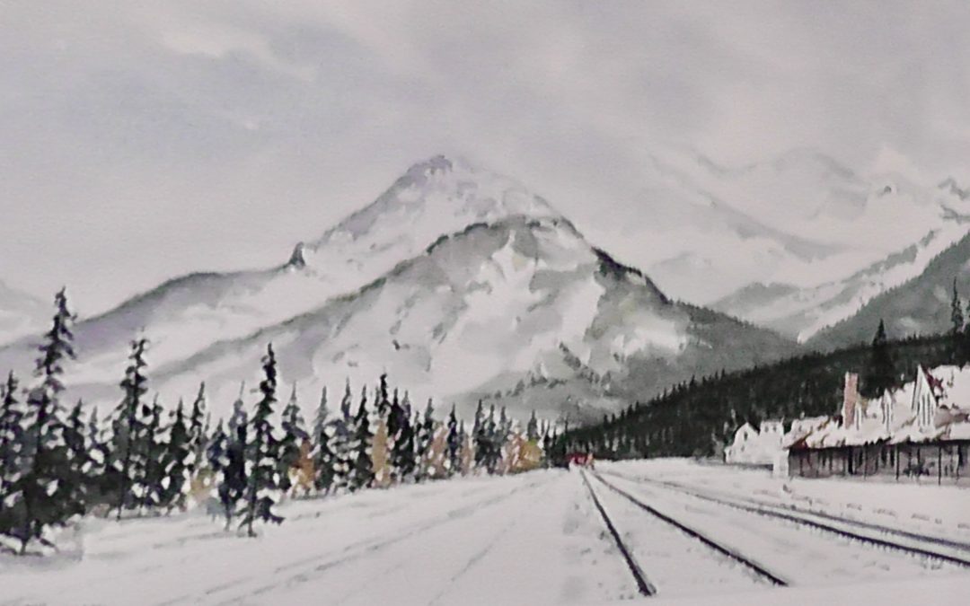 Banff, looking east Railway Station.