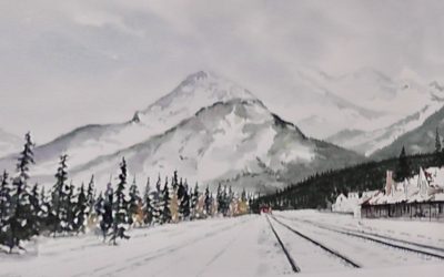 Banff, looking east Railway Station.